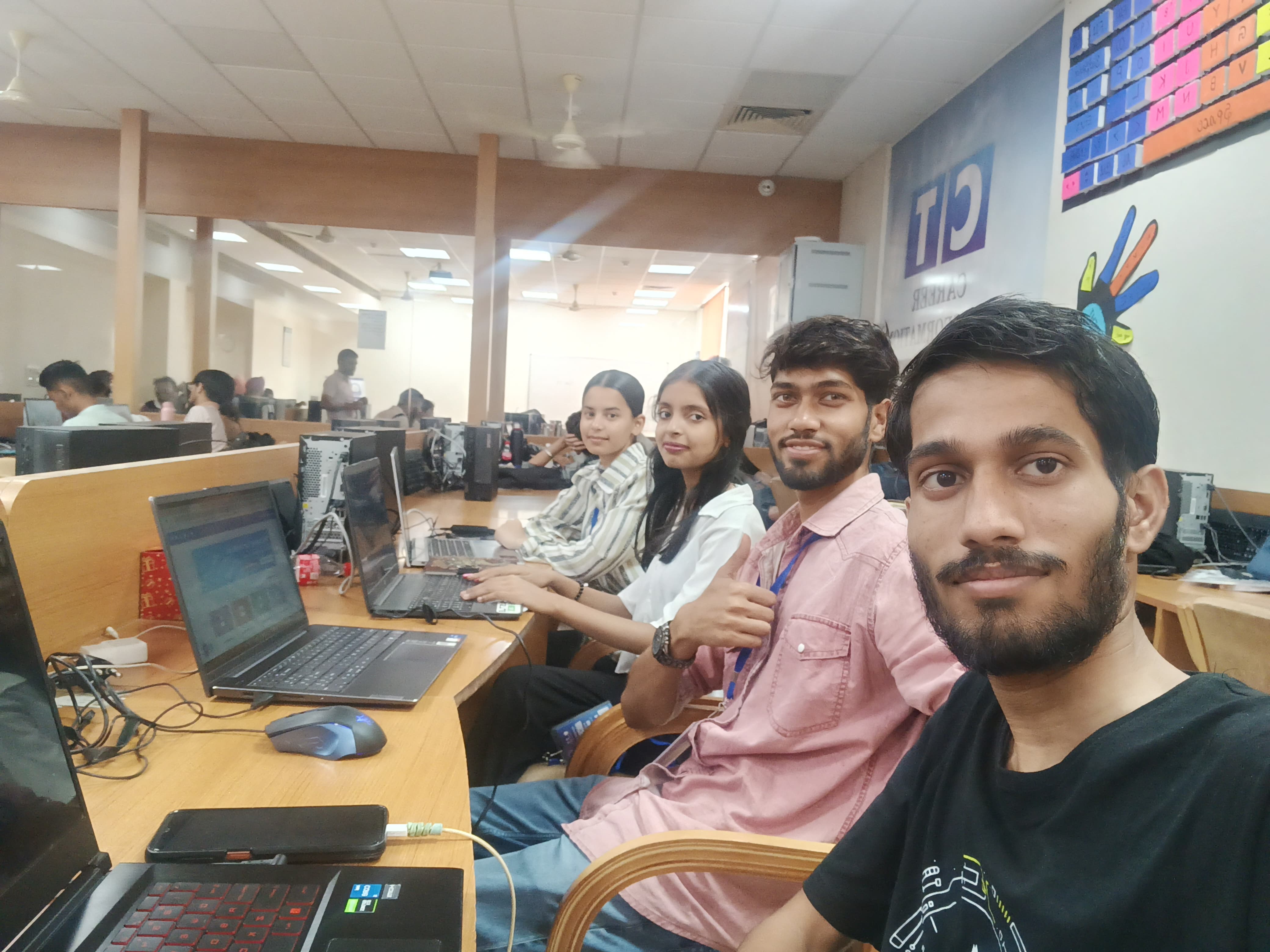 Brainstorming and mapping out the project logic on a whiteboard