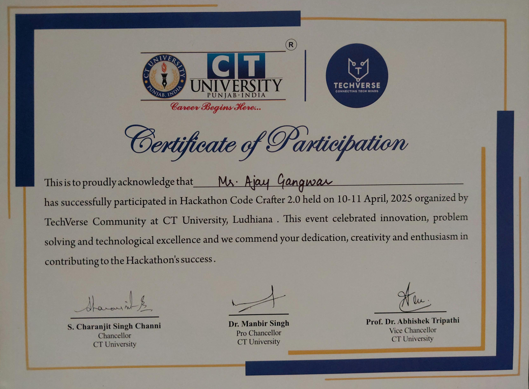 Certificate of Participation