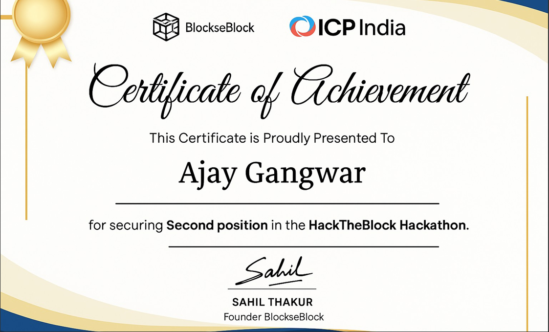 Official Certificate of Recognition