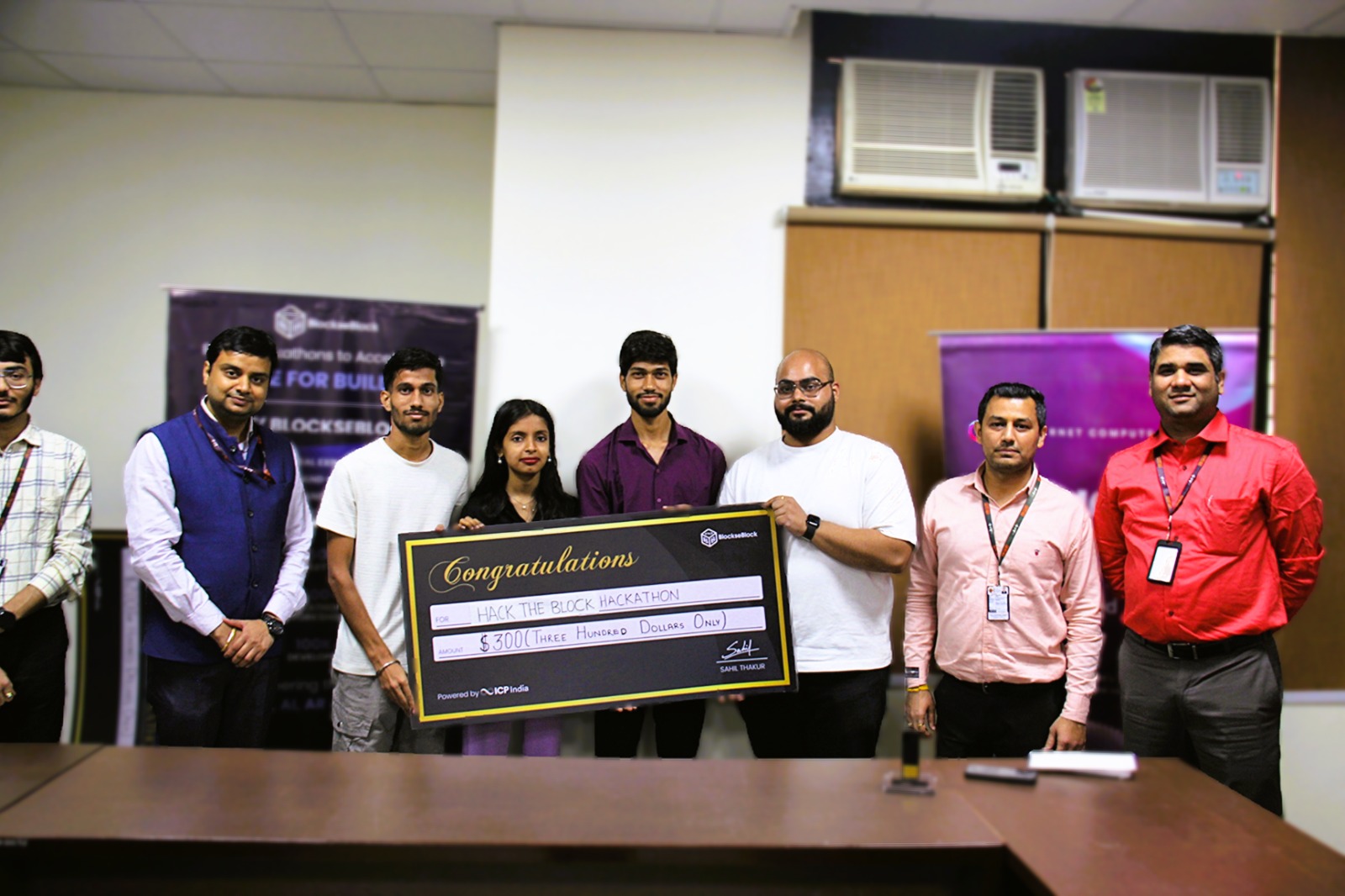 Winning Moment: Receiving the 2nd Place Check